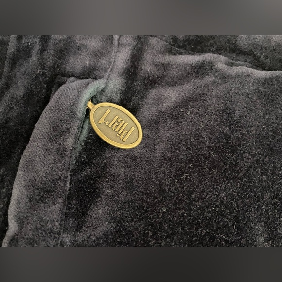 Pier 1 Navy Blue Velvet Throw Pillow - Picture 3 of 4